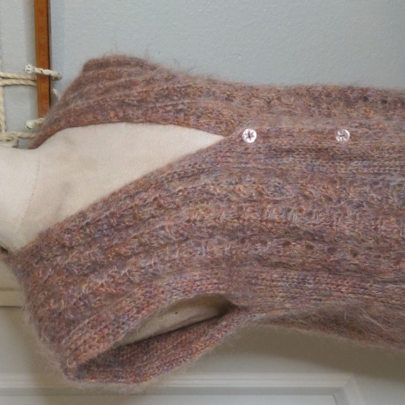 Vintage 70s Robincraft Scotland Cardigan Sweater Vest Women's Brown SZ M - Picture 7 of 12